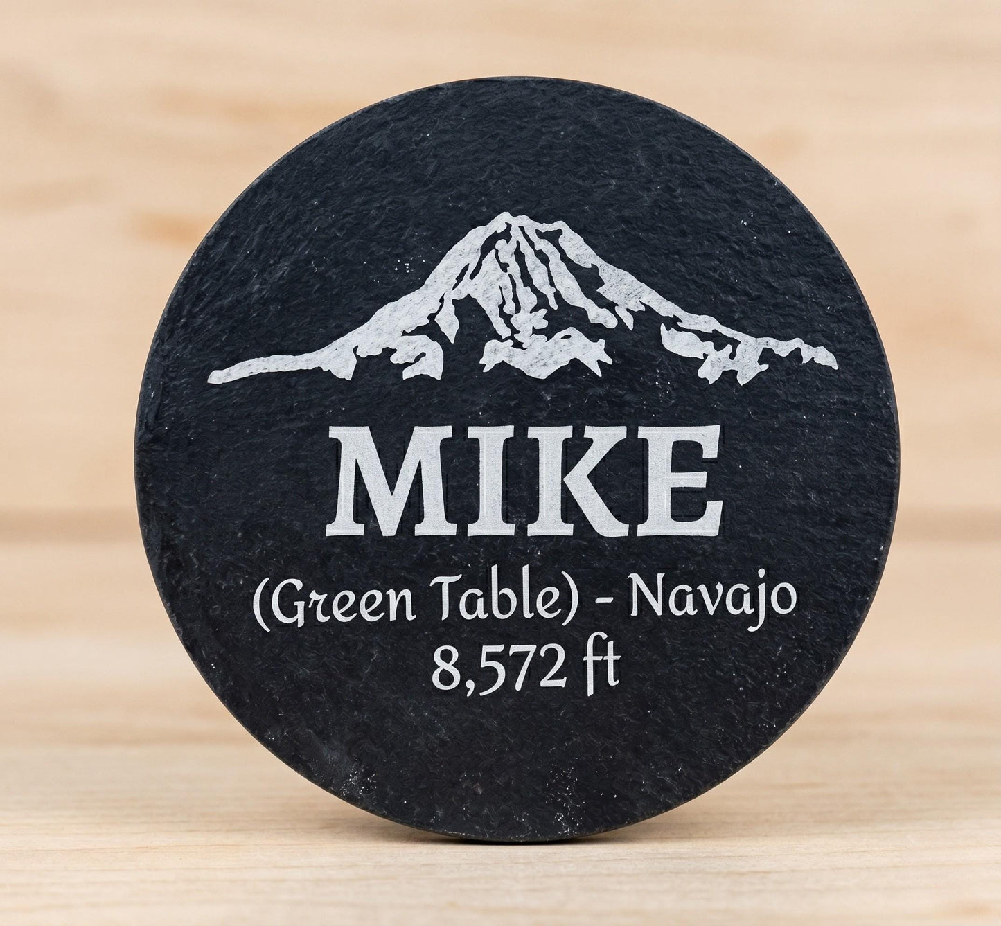 Personalized Mountain Slate Coasters – Custom Engraved Topographic Peak Decor