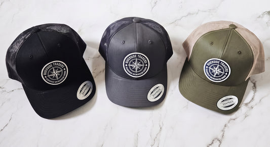 Custom Logo Trucker Hat, Full Color UV Print Leather Patch, Promotional Merch