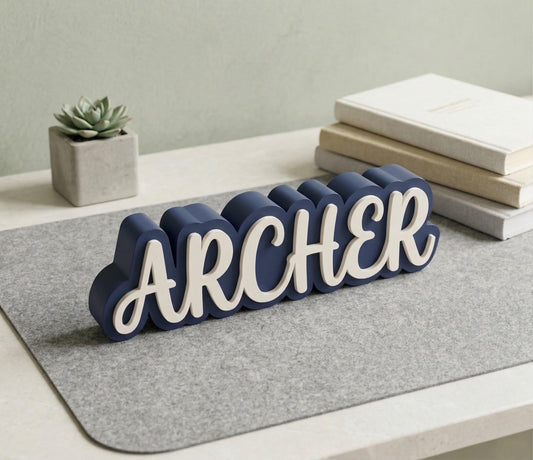 Personalized 3D Desk Name Plate – Custom Embossed Office Sign, Modern Decor