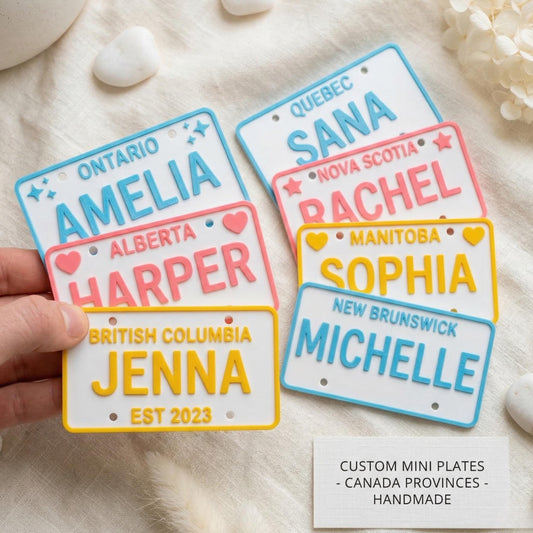 Personalized 3D Printed Custom Name License Plate Canada Provinces Kids Ride-On Bike Toy Gift