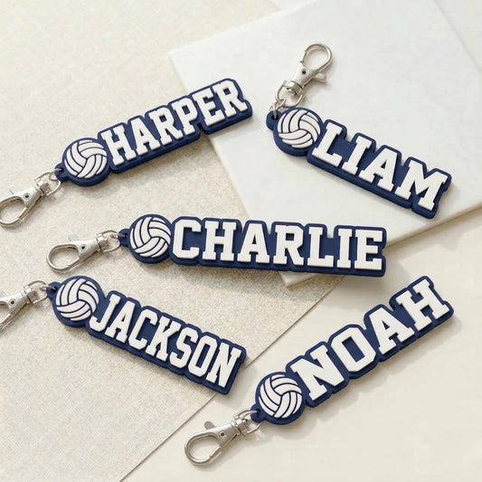 Custom Volleyball Girl Name Keychain, 3D Printed Bag Tag, Sports Team Accessory