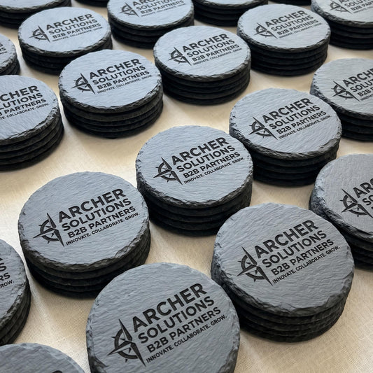 Custom Slate Coaster Set, Personalized Laser Engraved Housewarming Gifts