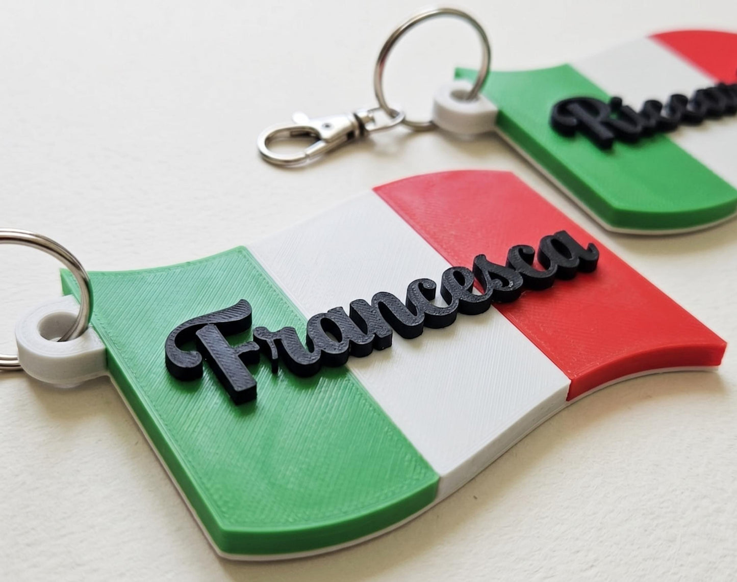 Custom Waving Flag Keychain – Personalized Name Luggage Tag, Matte Finish Bag Charm