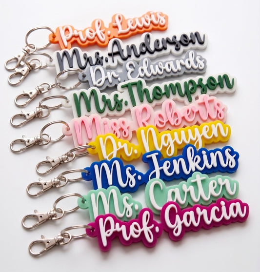 Custom 3D Printed Keychain, Personalized Name Key Ring, Backpack Tag, Bulk Orders