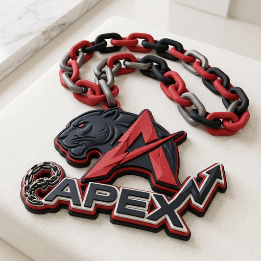 Custom 3D Printed Sports Logo Necklace, MVP Award Chain, Lightweight Pendant