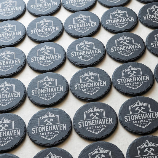 Custom Slate Coaster Set, Personalized Laser Engraved Housewarming Gifts