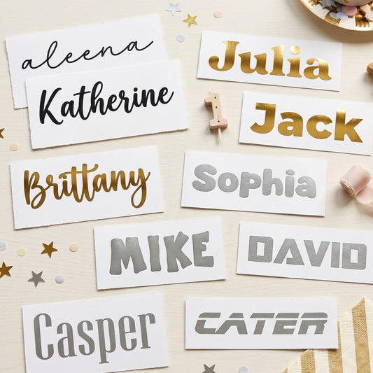 Custom Name Vinyl Decals, Party Stickers for tumblers, water bottles
