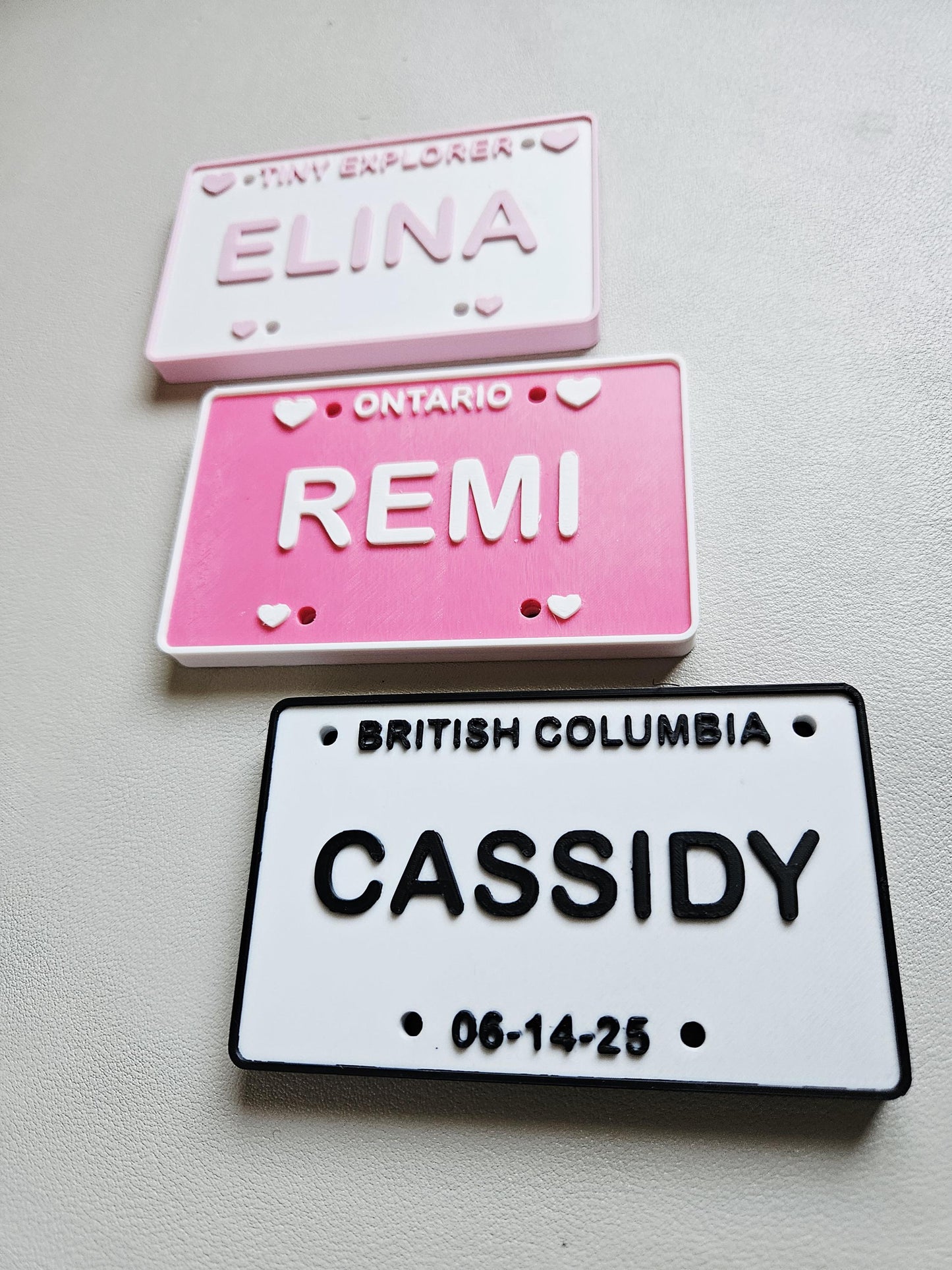 Personalized 3D Printed Custom Name License Plate Canada Provinces Kids Ride-On Bike Toy Gift