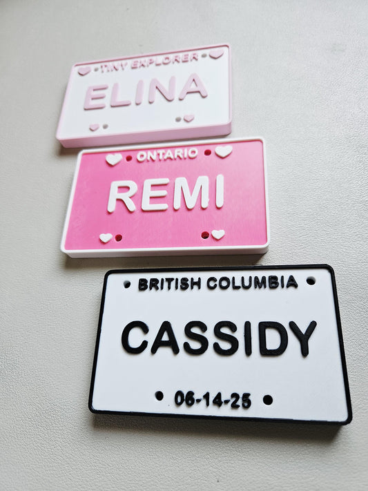 Personalized 3D Printed Custom Name License Plate Canada Provinces Kids Ride-On Bike Toy Gift