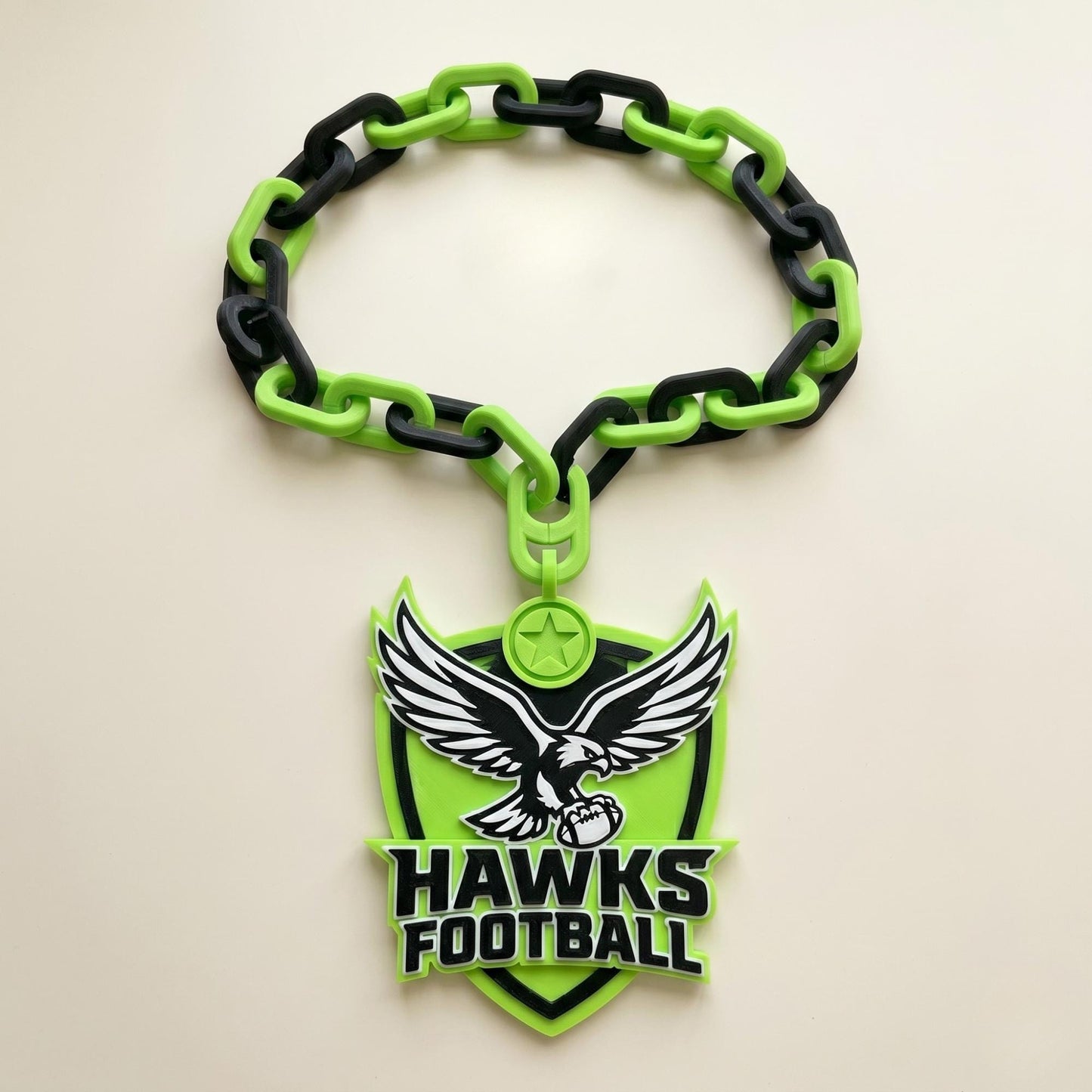 Custom 3D Printed Sports Logo Necklace, MVP Award Chain, Lightweight Pendant