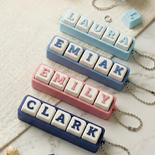 Personalized Name Keycap Keychain – Mechanical Keyboard Clicker Fidget Toy