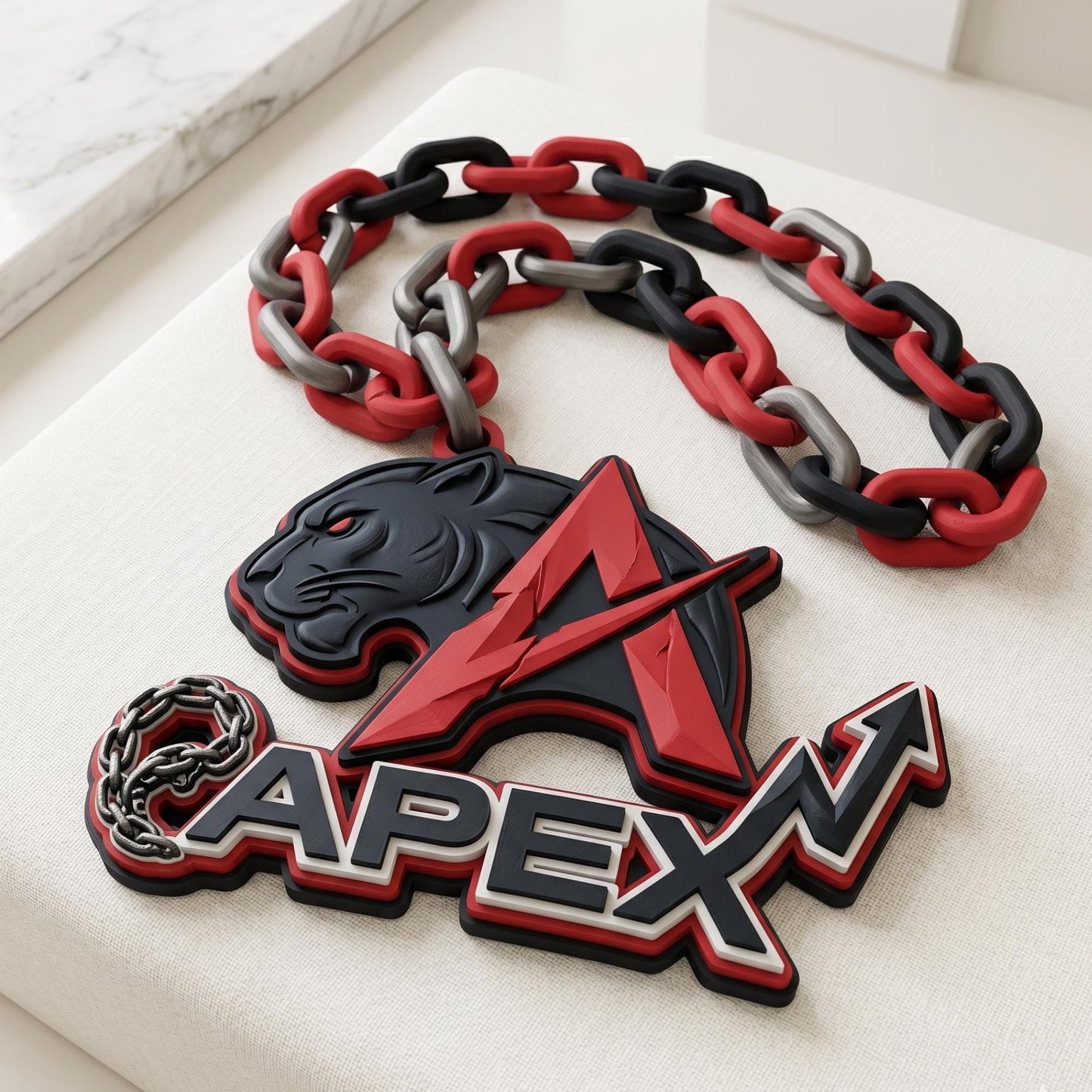 Custom 3D Printed Sports Logo Necklace, Team Spirit Chain, Football Turn over Chain