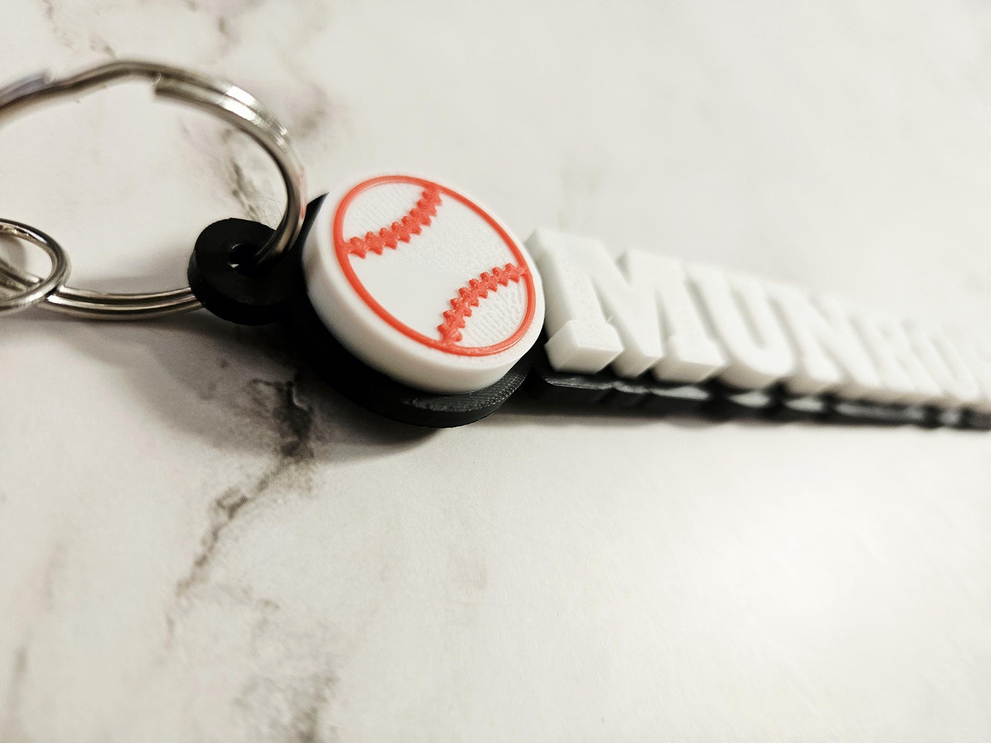 Personalized Baseball Keychain Custom Name Charm for Sports Team Gifts and School Backpacks