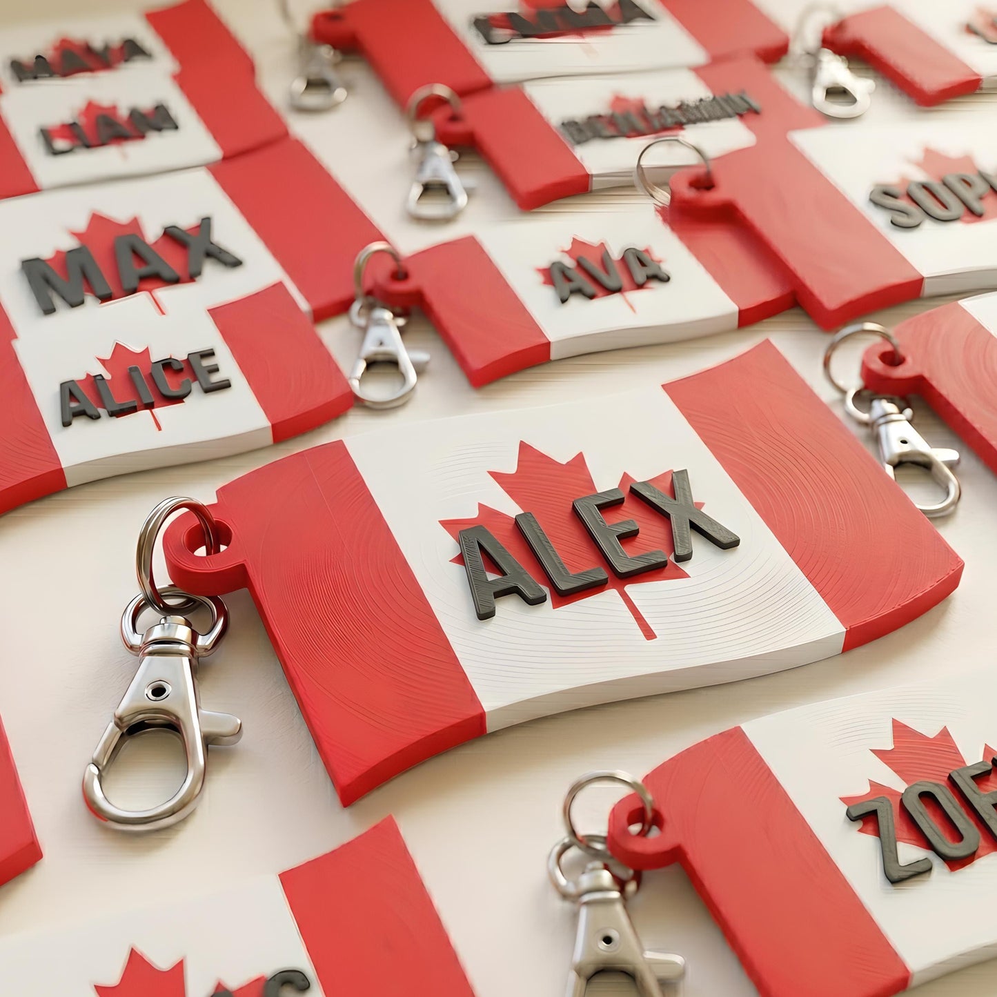 Custom Waving Flag Keychain – Personalized Name Luggage Tag, Matte Finish Bag Charm