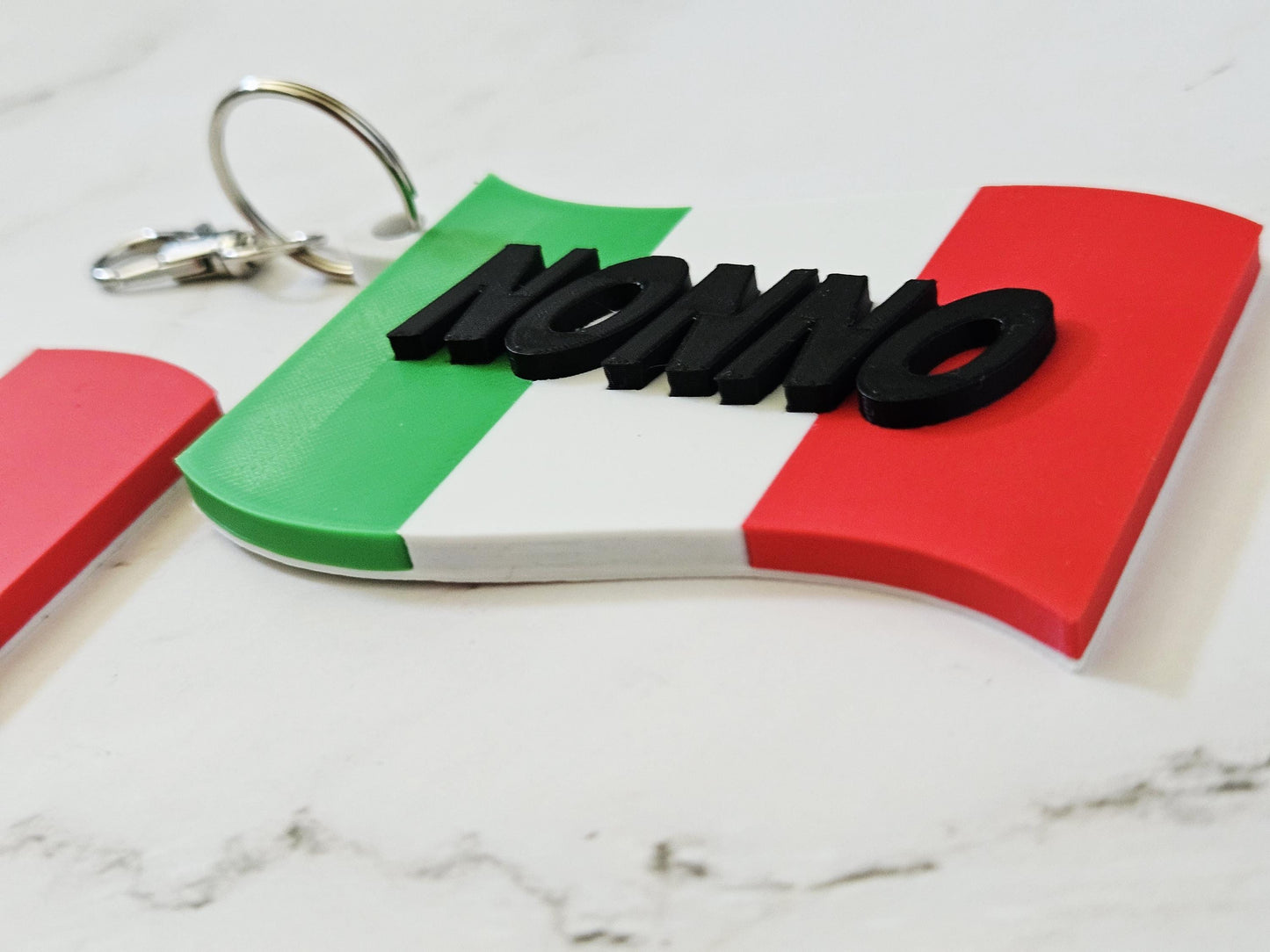 Custom Waving Flag Keychain – Personalized Name Luggage Tag, Matte Finish Bag Charm