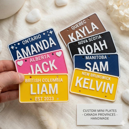 Personalized 3D Printed Custom Name License Plate Canada Provinces Kids Ride-On Bike Toy Gift