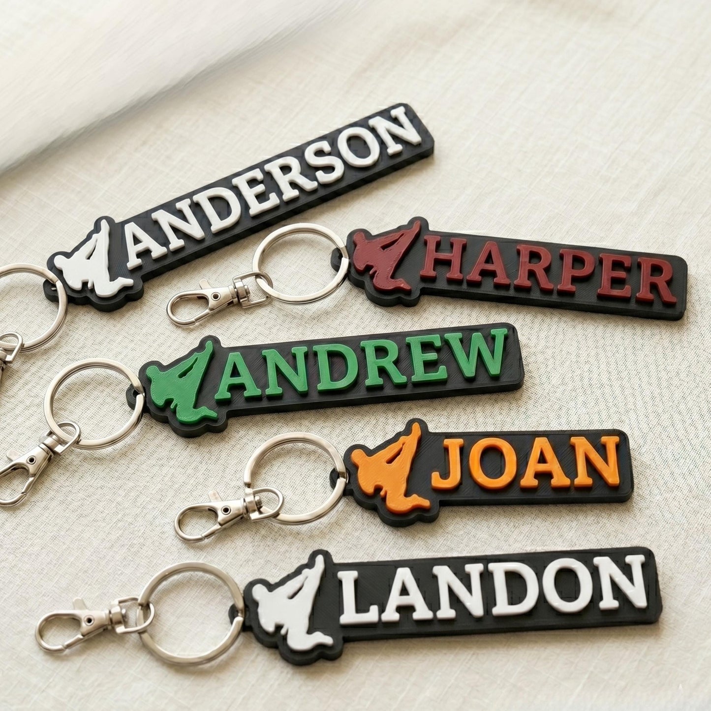 Personalized Karate Keychain -  3D Printed Custom Name Tag, Martial Arts Gift