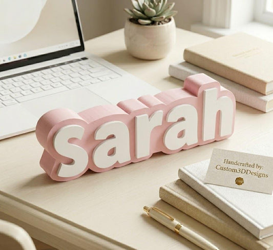 Personalized 3D Printed Name for Desk - Custom Office Desk Sign, Modern Decor