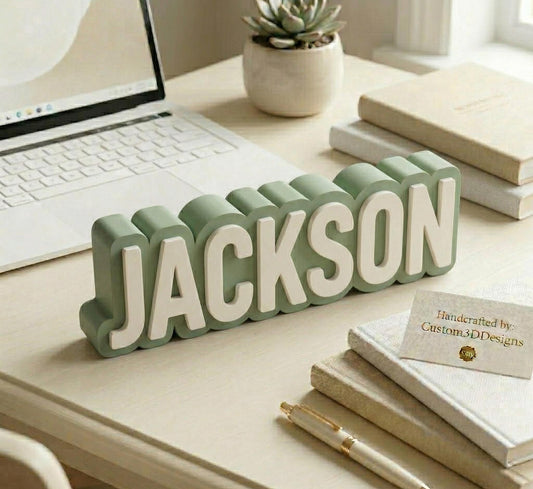 Personalized 3D Printed Desk Name Plate – Custom Office Sign, Modern Decor