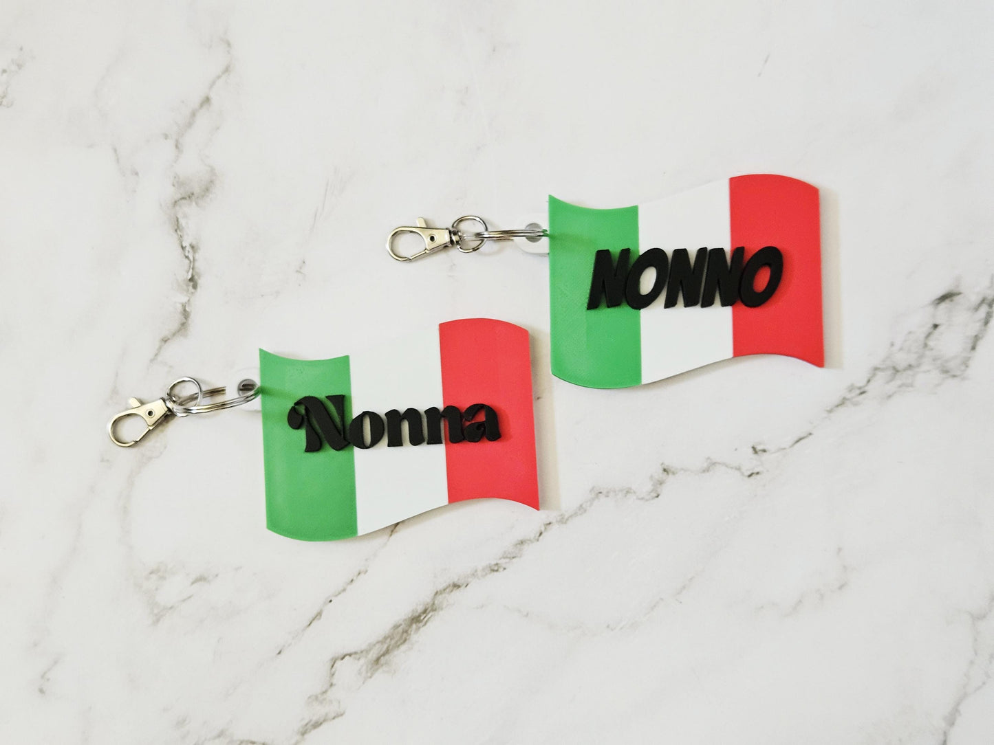Custom Waving Flag Keychain – Personalized Name Luggage Tag, Matte Finish Bag Charm