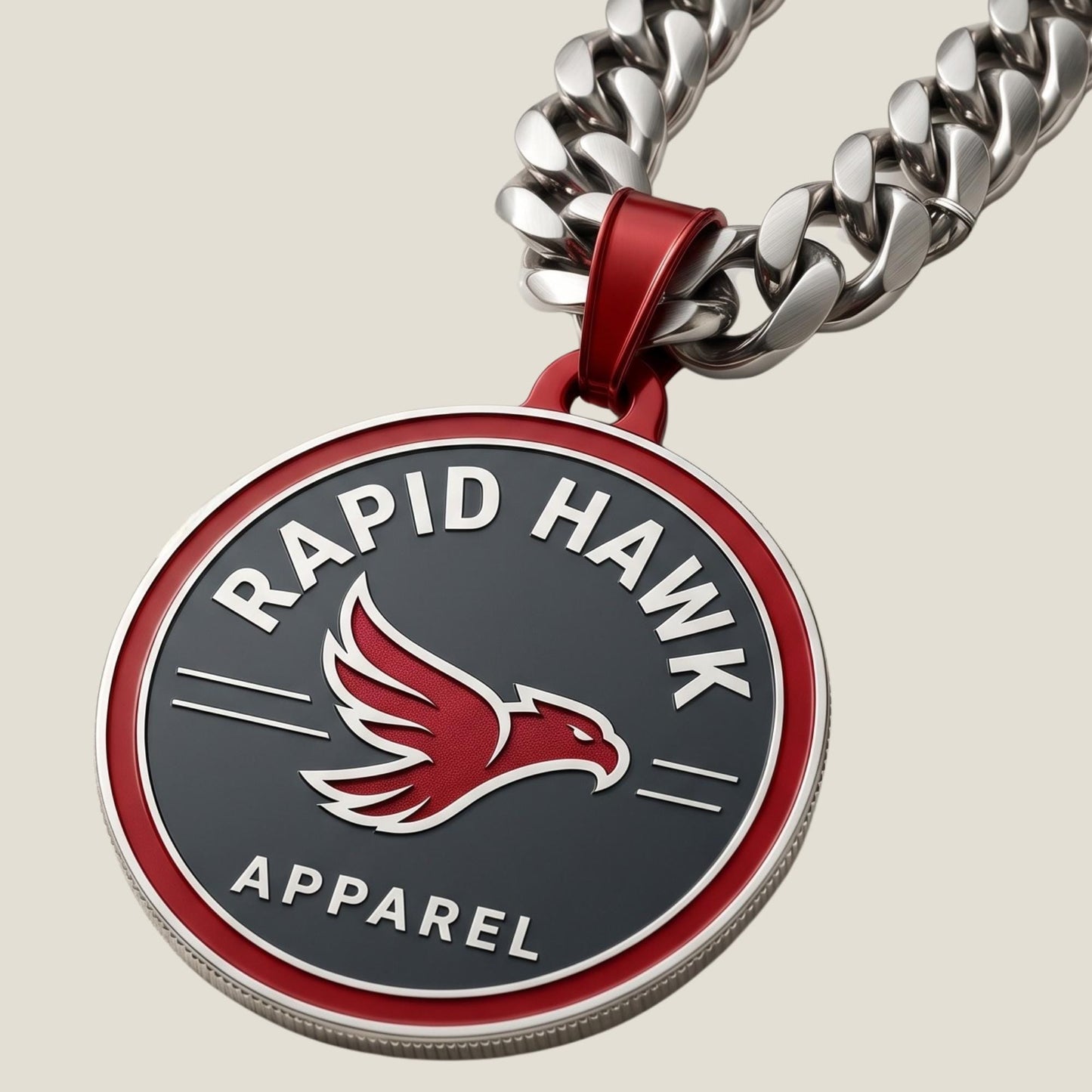 Custom 3D Printed Logo Chain Necklace, Personalized Brand Pendant