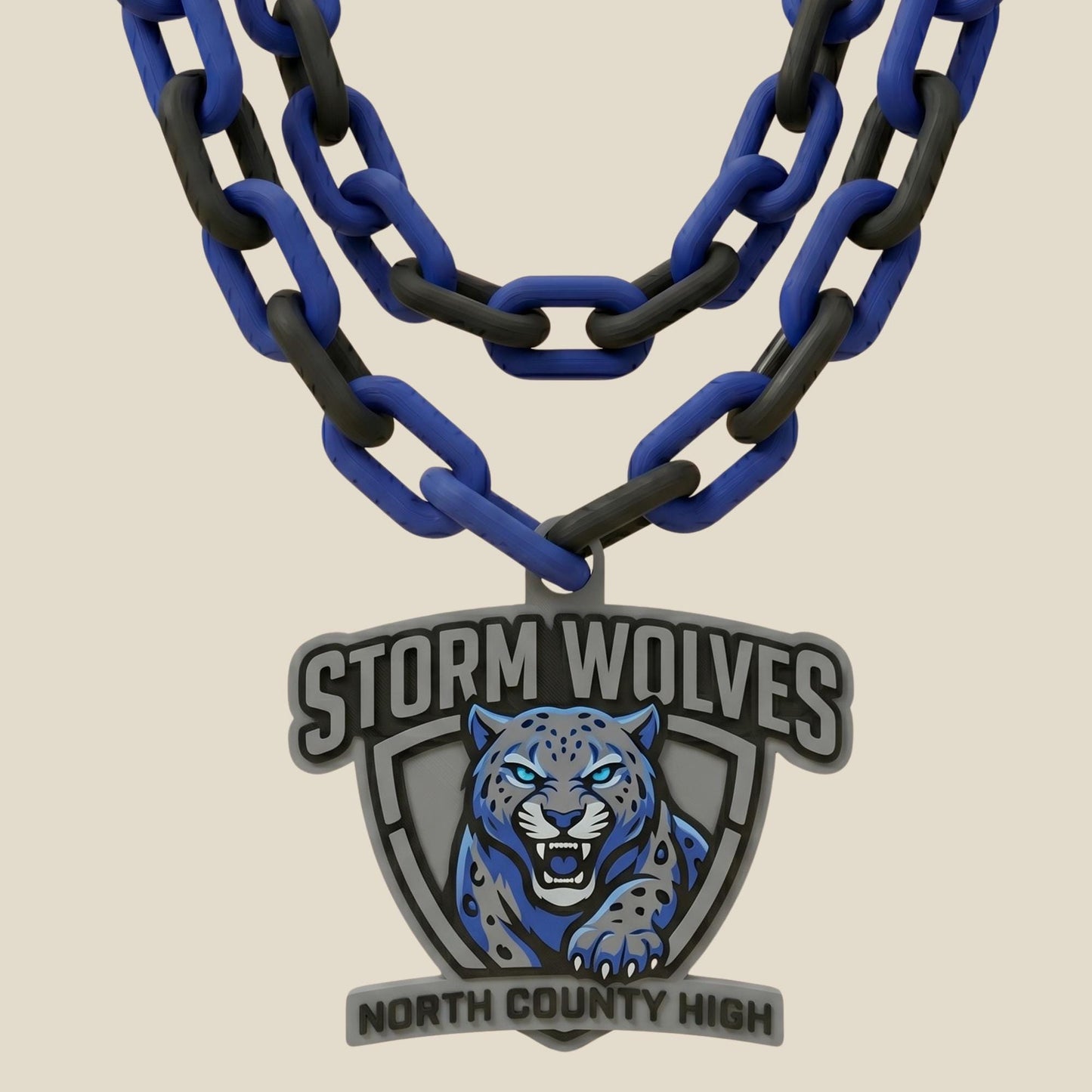 Custom 3D Printed Sports Logo Necklace, Team Spirit Turnover Chain, Cheer Squad Swag