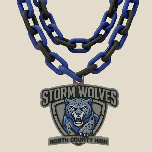 Custom 3D Printed Sports Logo Necklace, Team Spirit Turnover Chain, Cheer Squad Swag