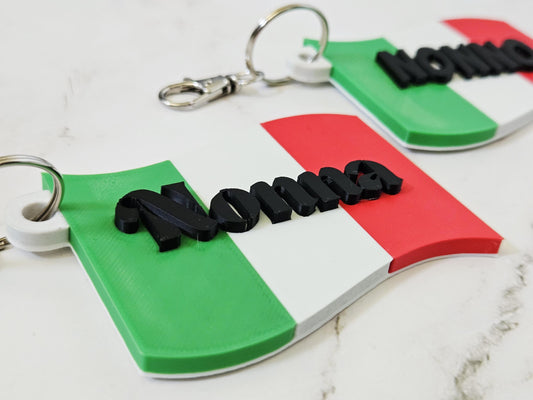 Custom Waving Flag Keychain – Personalized Name Luggage Tag, Matte Finish Bag Charm