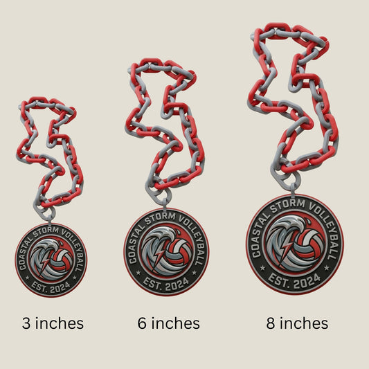 Custom Name Chain Pendant, Personalized Logo Necklace, Black Gold Turnover, Sports Medal
