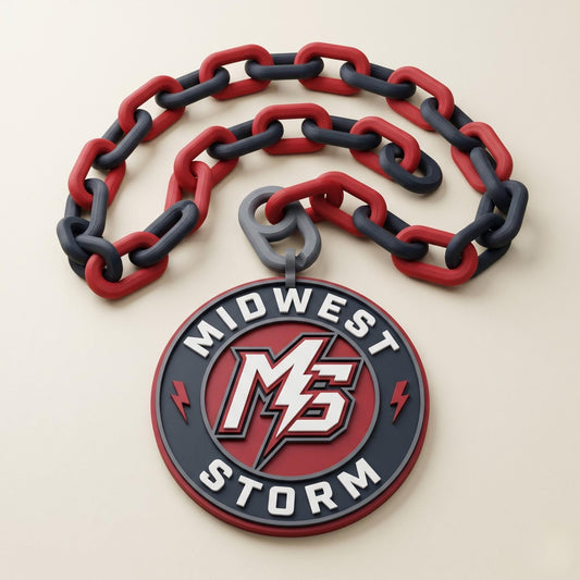 Custom 3D Printed Sports Logo Necklace, MVP Award Chain, Lightweight Pendant