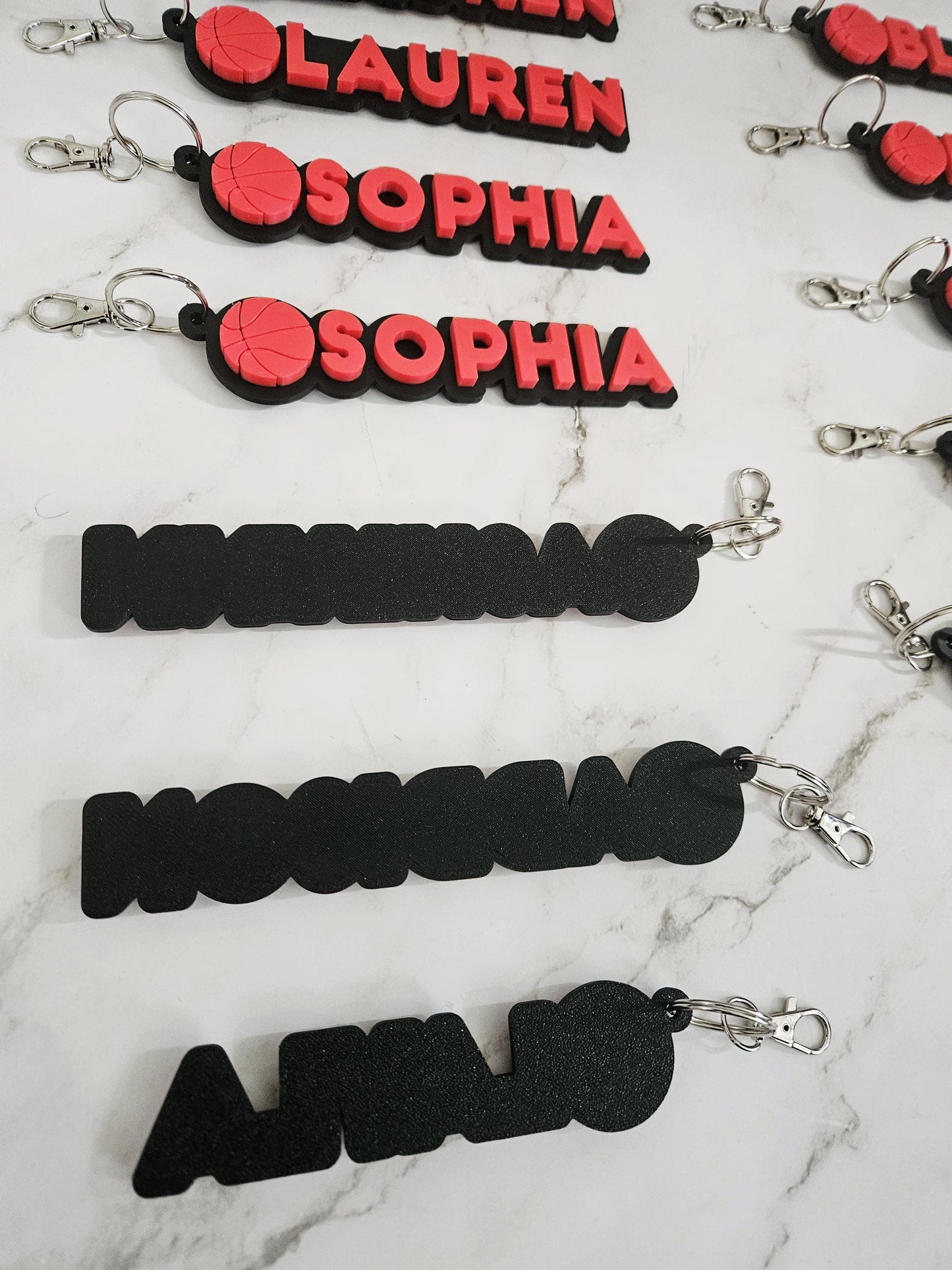 Custom Basketball Name Keychain, 3D Printed Bag Tag, Personalized Sports Team, Senior Night Gift