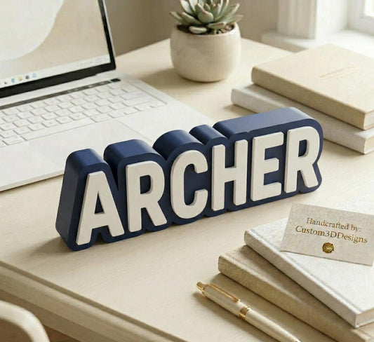 Personalized 3D Printed Desk Name Plate – Custom Office Sign, Modern Decor