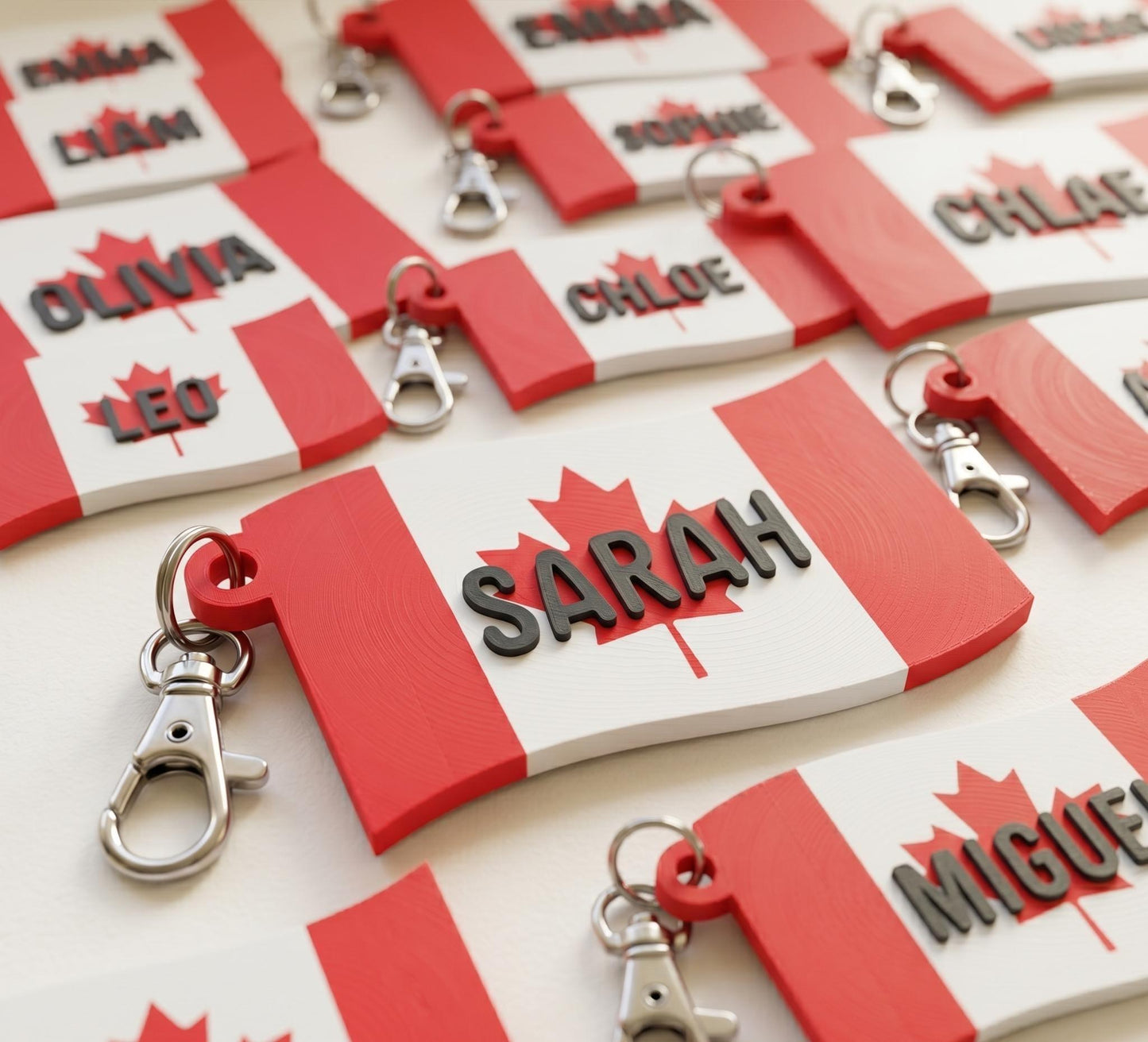 Custom Waving Flag Keychain – Personalized Name Luggage Tag, Matte Finish Bag Charm