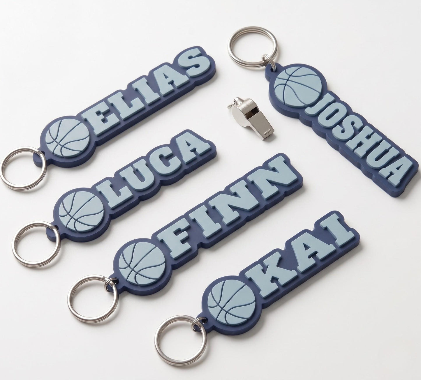 Custom Basketball Name Keychain, 3D Printed Bag Tag, Personalized Sports Team, Senior Night Gift