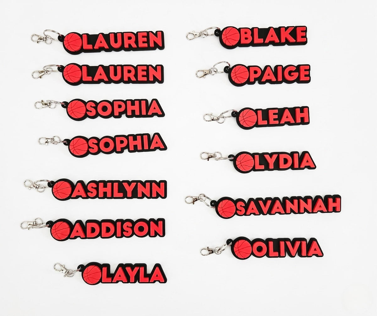 Custom Basketball Name Keychain, 3D Printed Bag Tag, Personalized Sports Team, Senior Night Gift