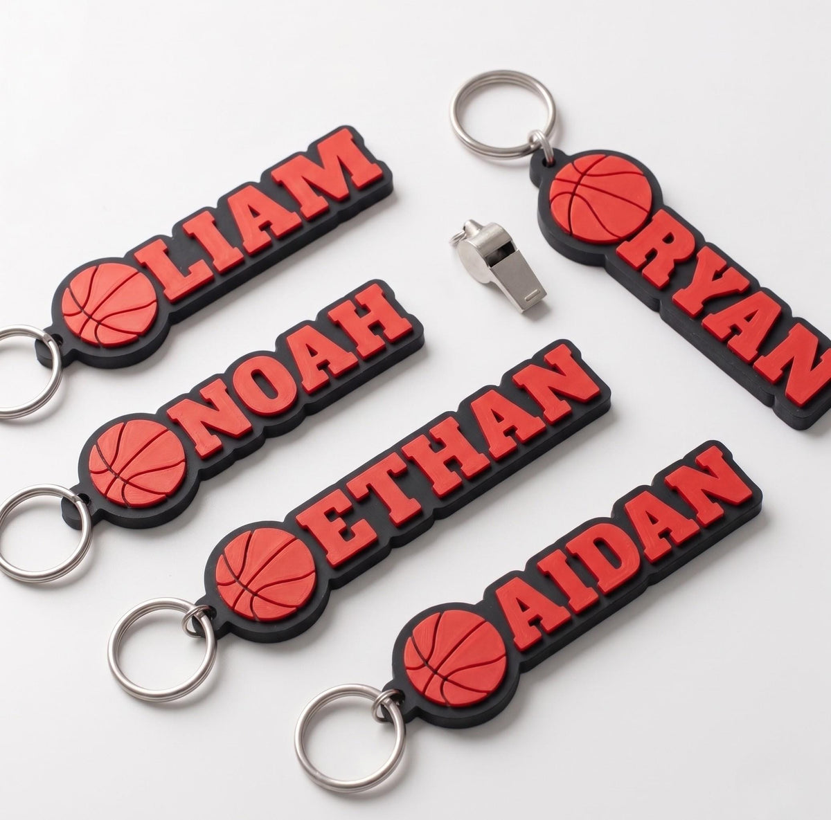 Custom Basketball Name Keychain, 3D Printed Bag Tag, Personalized Sports Team, Senior Night Gift