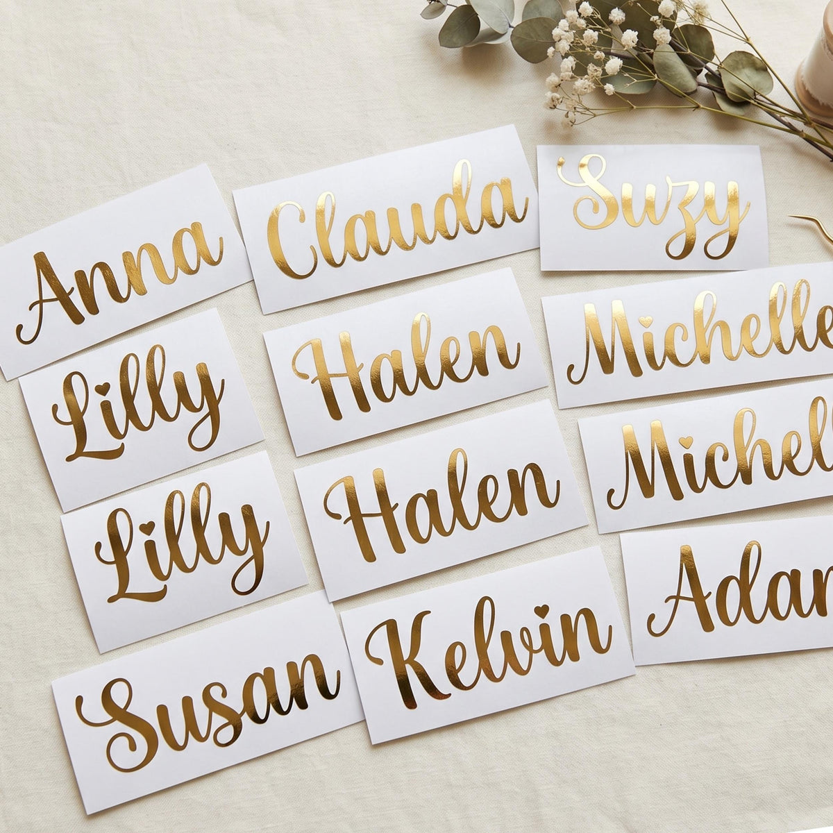 Personalized Name Vinyl Decals, Wedding and Party Stickers