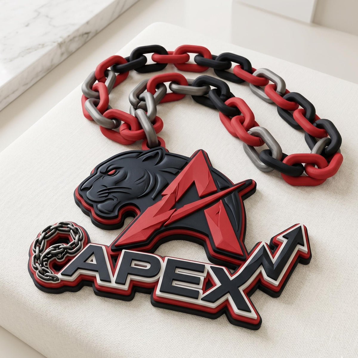 Custom 3D Printed Sports Logo Necklace, MVP Award Chain, Lightweight Pendant
