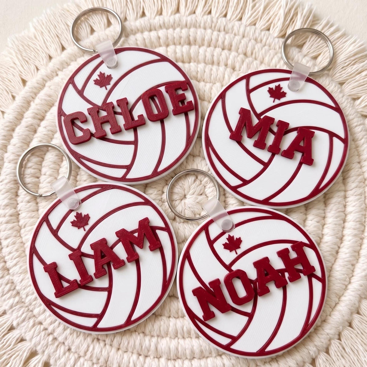 3D Volleyball Name Tag, Personalized Keychain, Custom Bag Charm, Team Gift