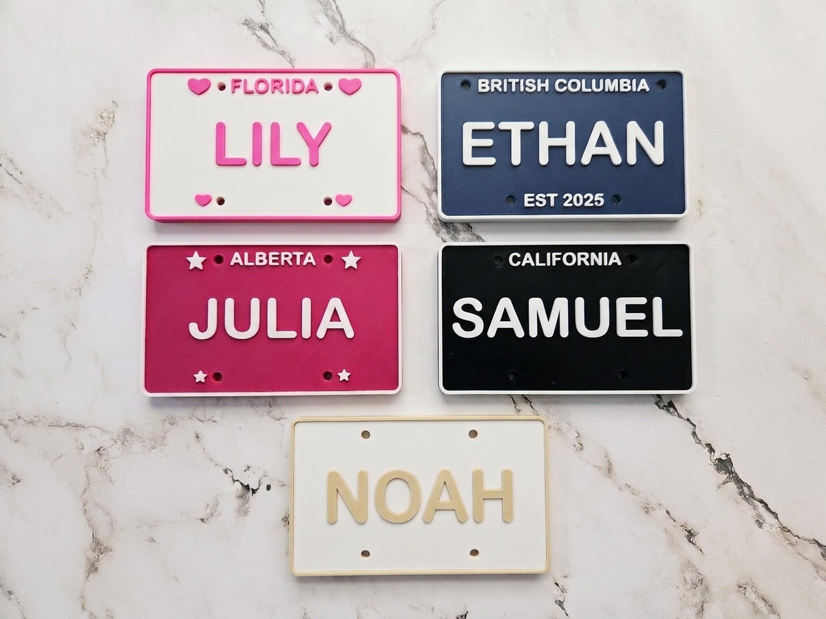 Personalized 3D Printed Custom Name License Plate Canada Provinces Kids Ride-On Bike Toy Gift