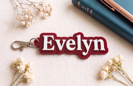 Personalized Name Keychain - Raised 3D Lettering Bag Tag, Custom Bridesmaid Gift Acrylic Look