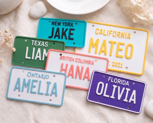 Custom Mini License Plate Keychain - Personalized Toy Car Name Tag - Kids Wagon Plate - Golf Cart Sign - Small Medium Large Custom Plate