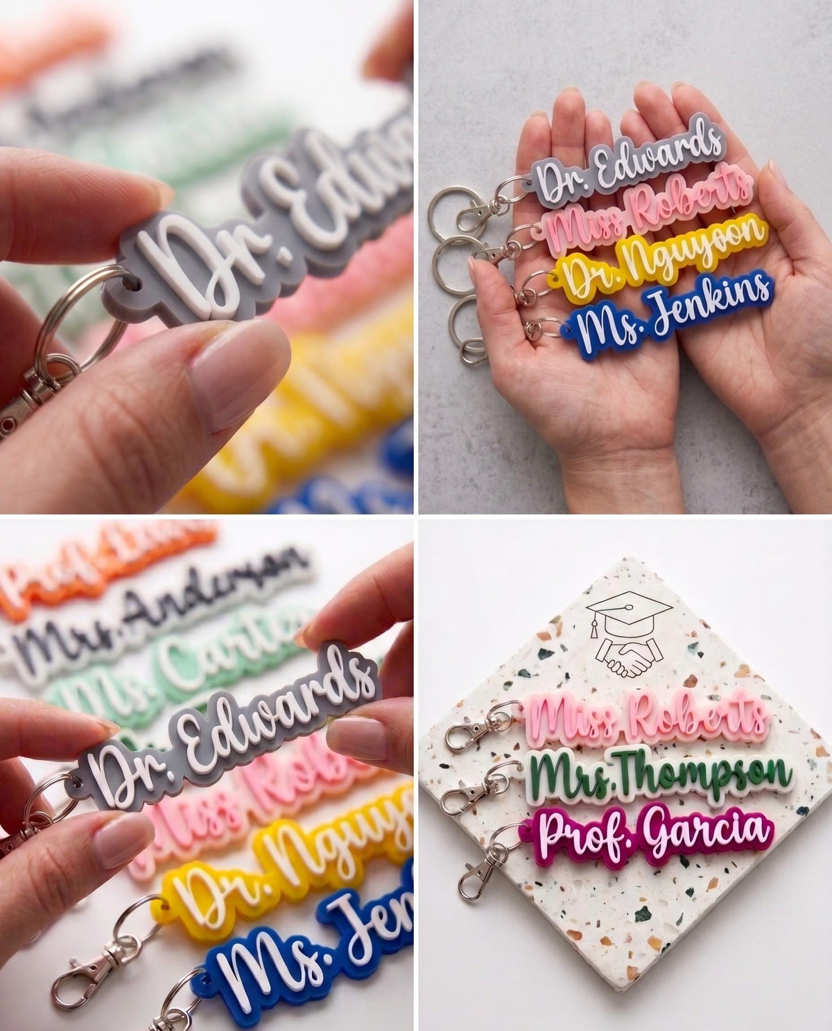 Custom 3D Printed Keychain, Personalized Name Key Ring, Backpack Tag, Bulk Orders