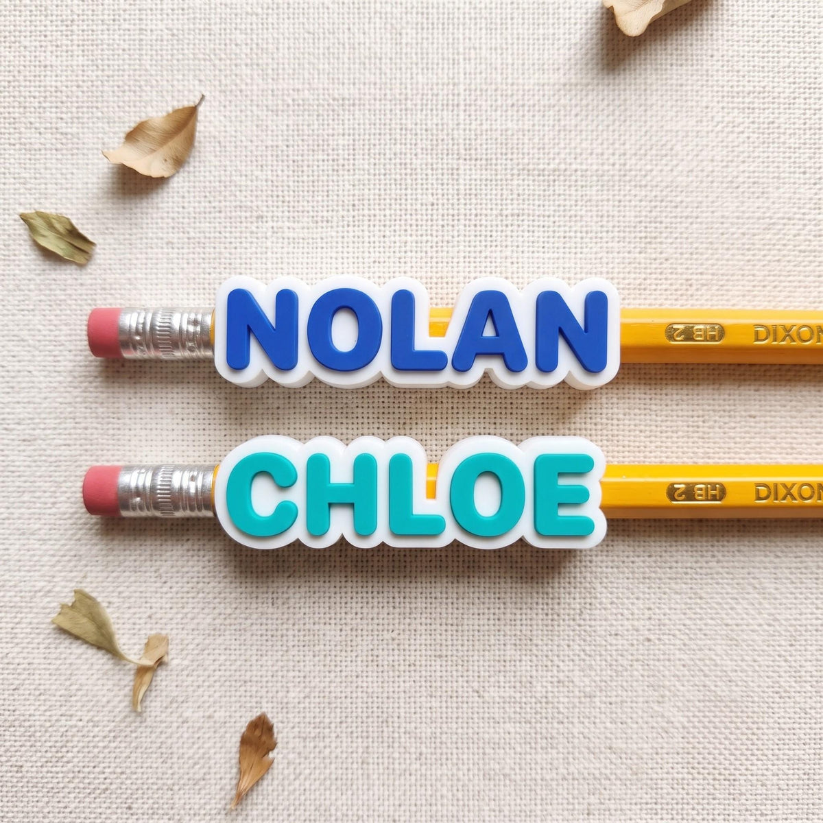 Personalized Name Pencil Topper, 3D Printed Custom Pencil Cap, Back to School Student Gift, Two Tone Name Label, Kids Party Favor