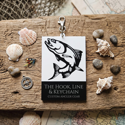 Personalized Fish Keychain with Custom Text, Custom Name Fisherman Keyring, Funny Fishing Accessories, Outdoor Angler Gift for Dad Husband