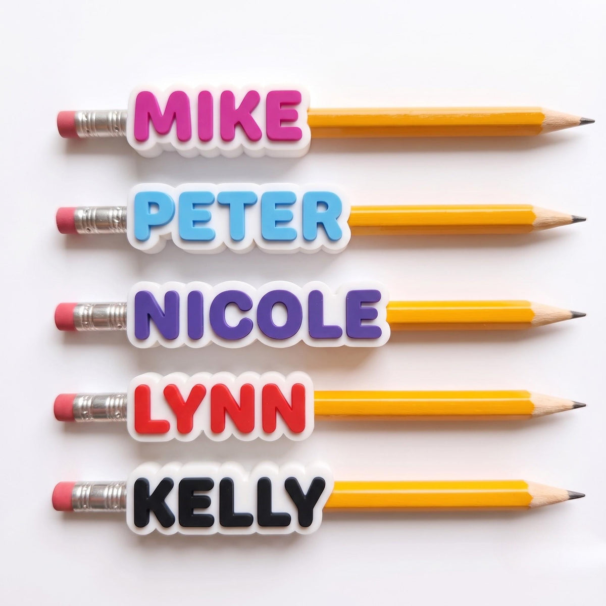 Personalized Name Pencil Topper, 3D Printed Custom Pencil Cap, Back to School Student Gift, Two Tone Name Label, Kids Party Favor