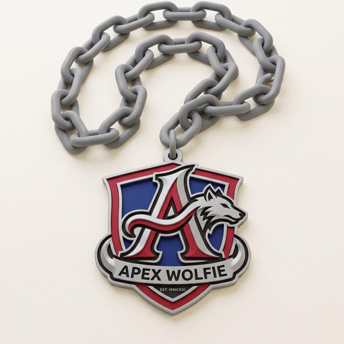 Custom 3D Printed Sports Logo Necklace, Team Spirit Chain, Soccer Championship Pendant