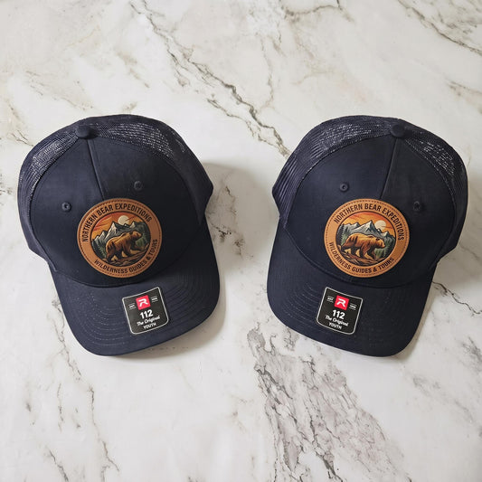 Custom Logo Trucker Hat, Full Color UV Print Leather Patch, Promotional Merch - C