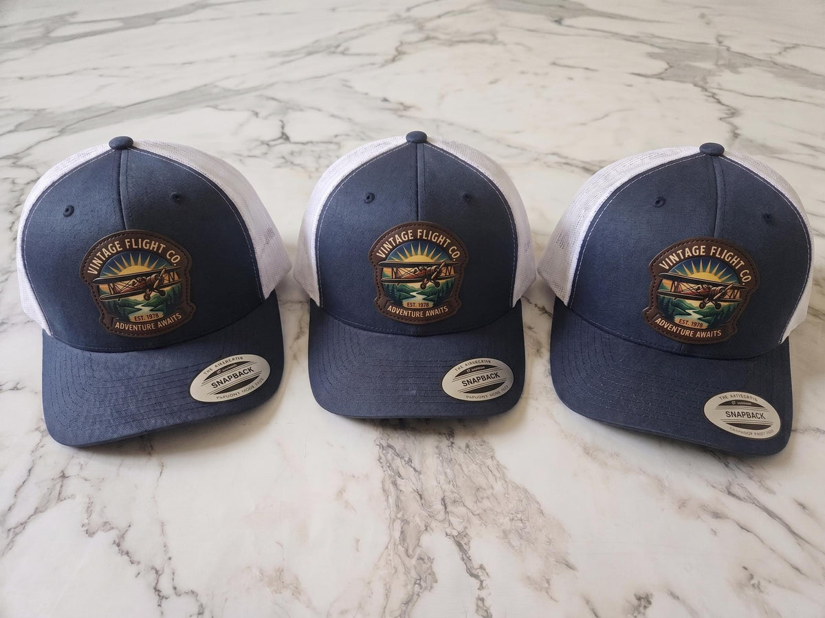 Custom Logo Trucker Hat, Full Color UV Print Leather Patch, Promotional Merch - F