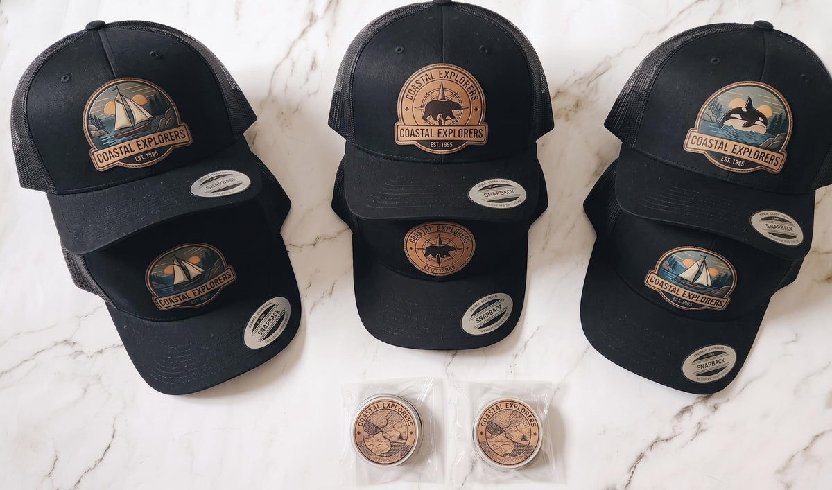 Custom Logo Trucker Hat, Full Color UV Print Leather Patch, Promotional Merch - G